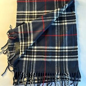 100% Cashmere Navy Plaid‎ Hand Tailored Made in Germany